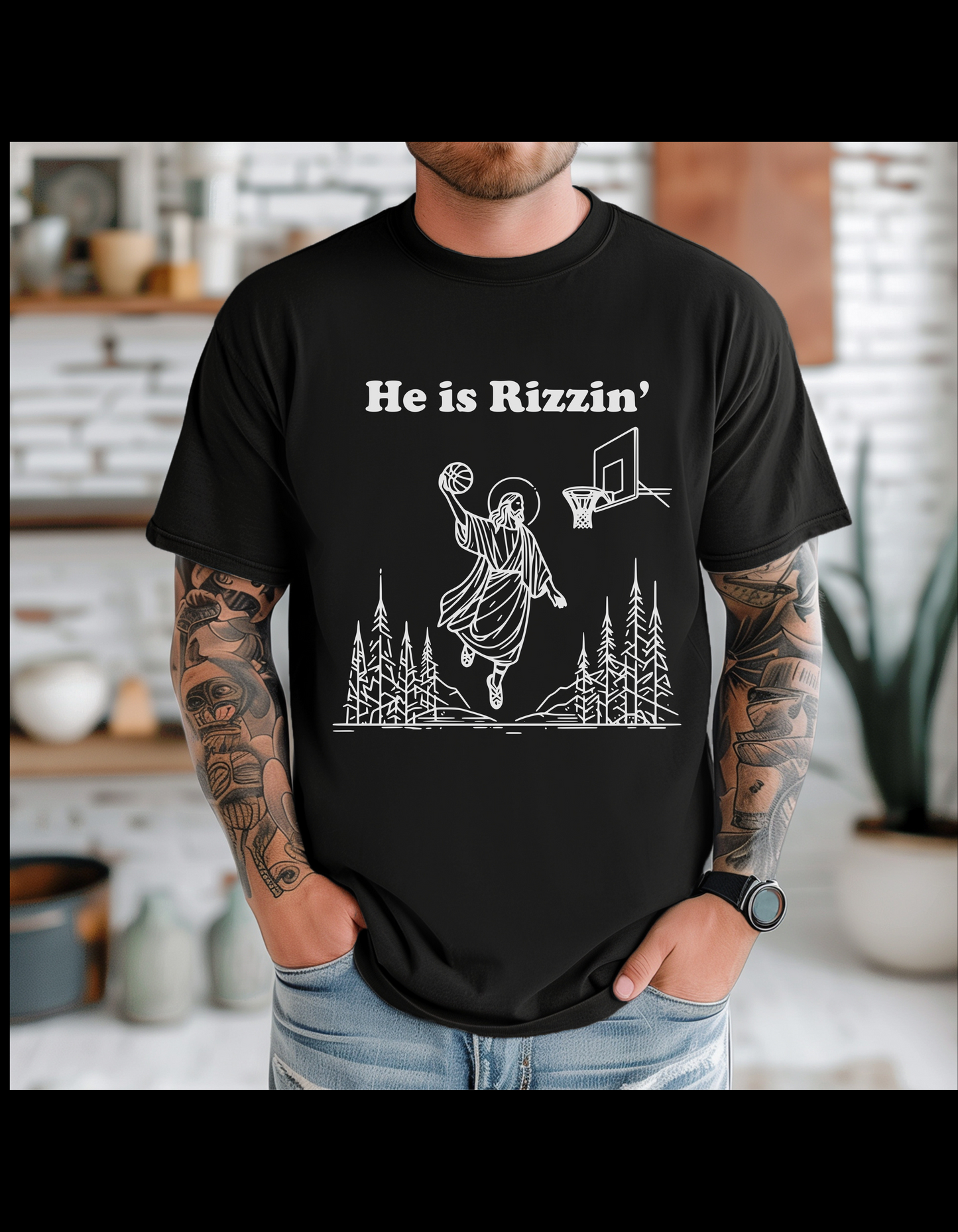 He Is Rizzin' Premium Unisex Crewneck T-shirt