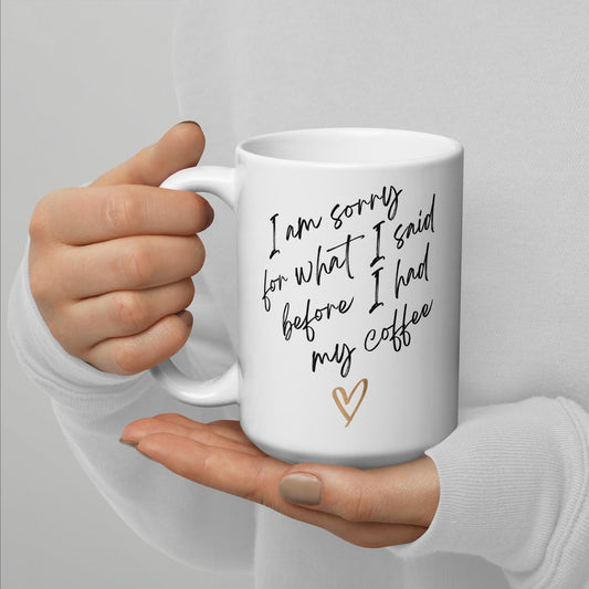 White glossy mug