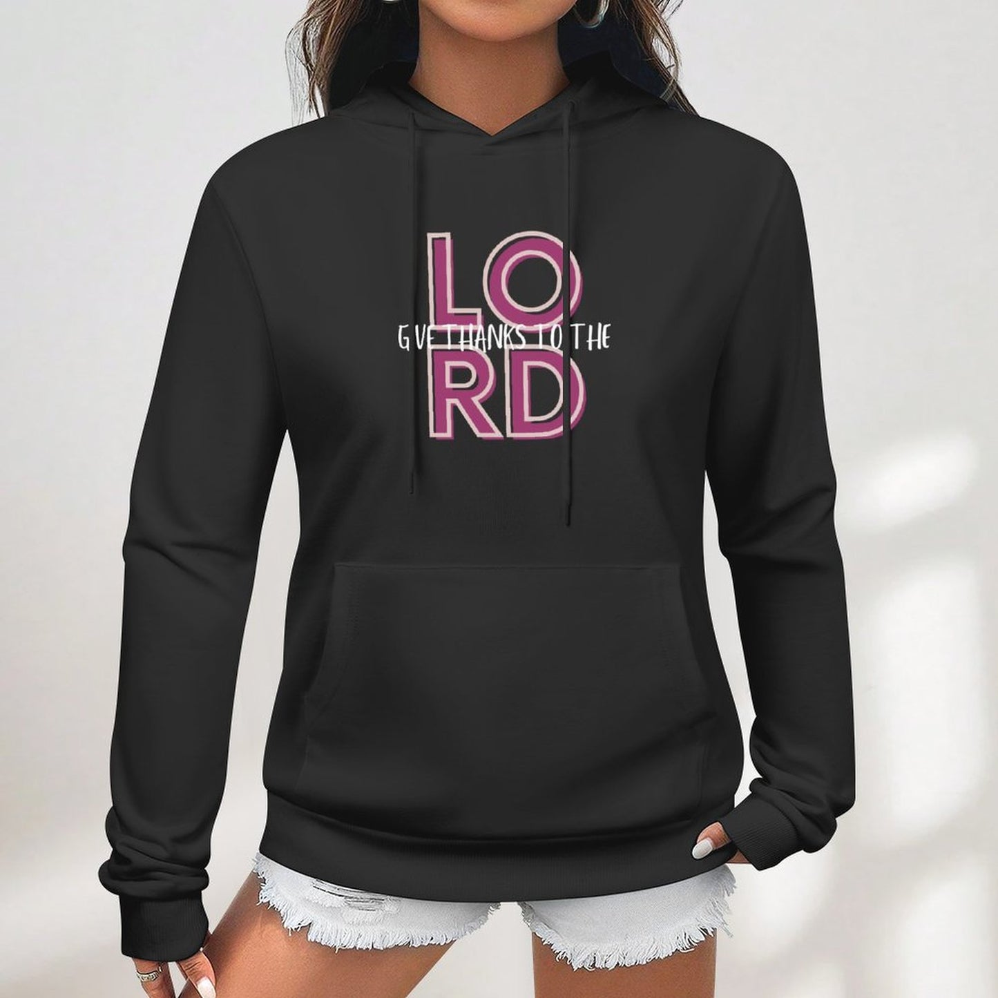 Give Thanks To The Lord Women's Customize Hoodie with Pocket